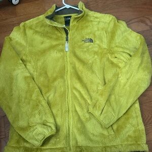 North Face fluffy chartreuse jacket